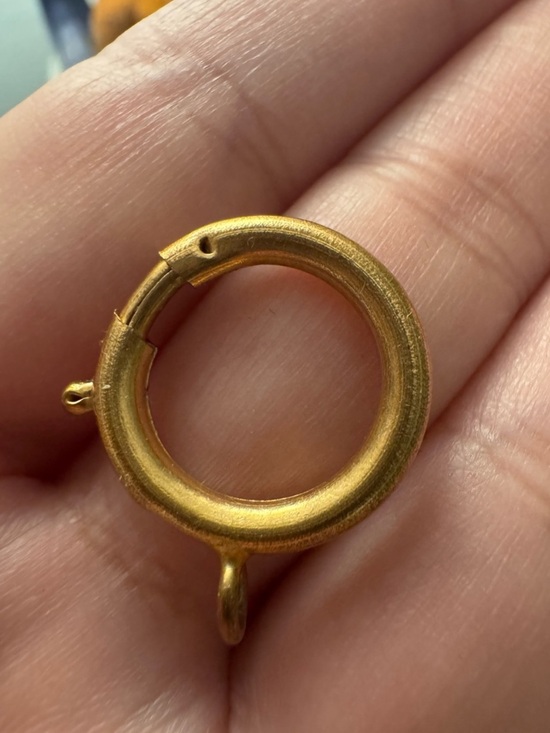 Antique Jewelry - Antique Large Gold Filled Bold Clasp Spring Ring Necklace Connector Bloomed Gold